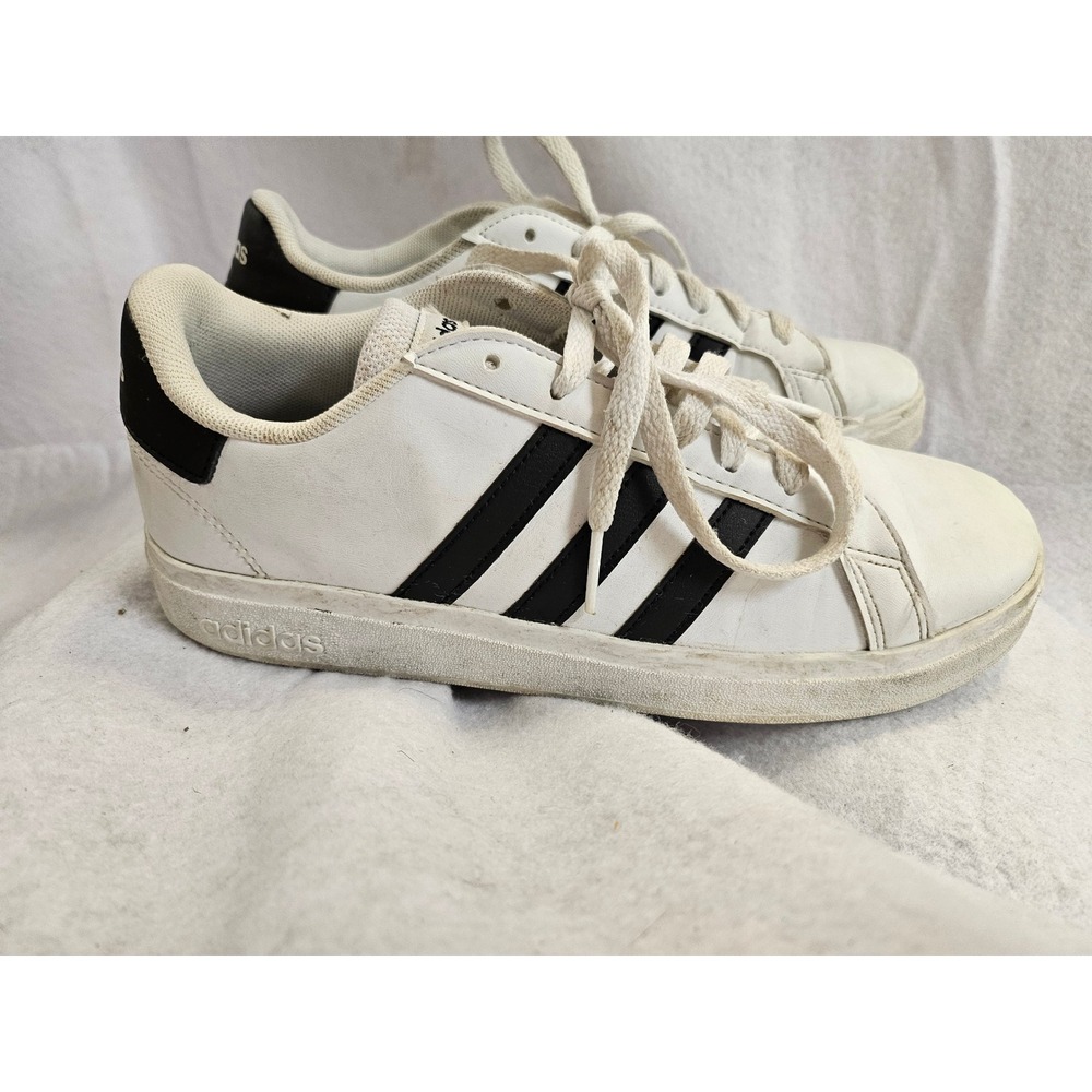Adidas Grand Court Base 2.0 White Black Sneakers GW6511 Mens 6 Womens 7.5